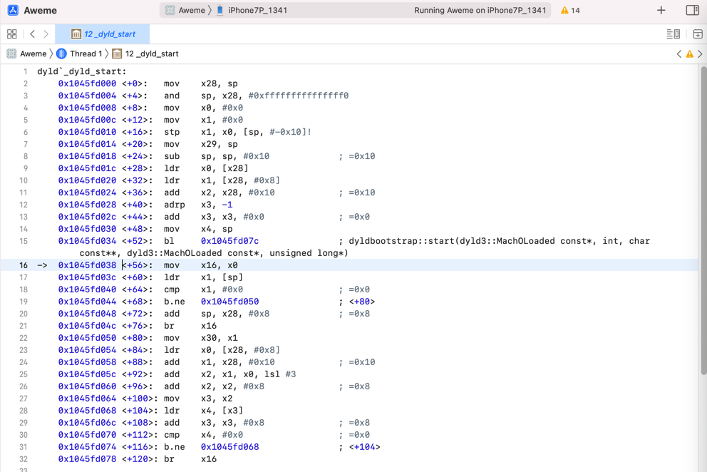 _dyld_start_asm_code_xcode