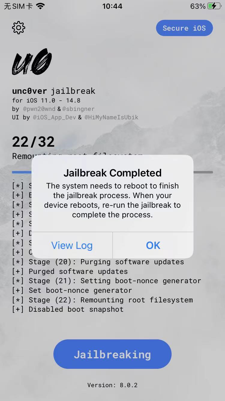 unc0ver_jailbreaking_need_reboot_22_32