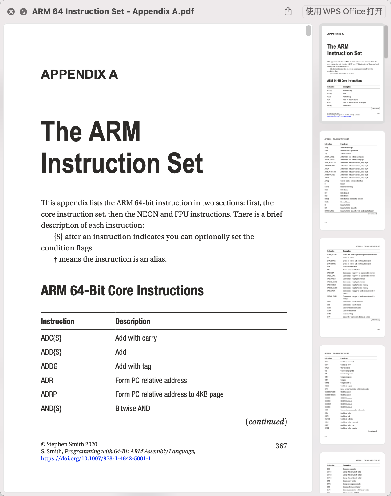 arm64_instrunction_set_appendix_a