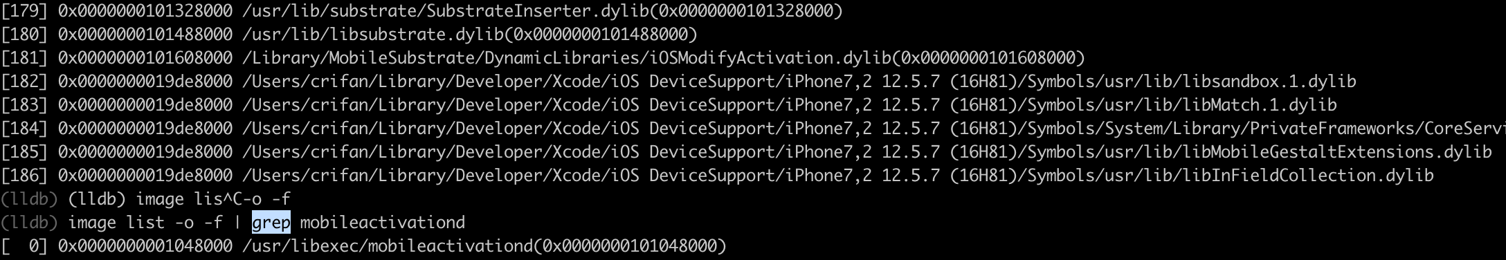 lldb_image_list_mobileactivationd_grep